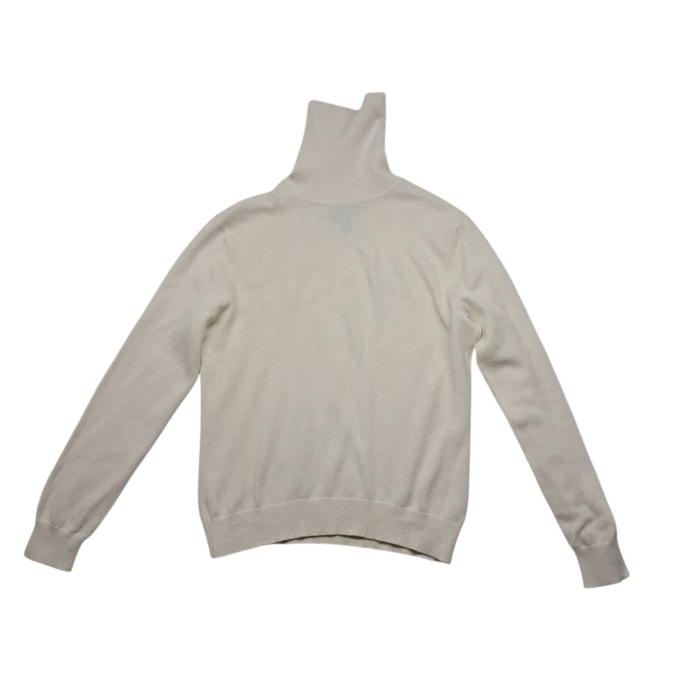 Lauren Ralph Lauren Sweater Women's P/P Cream Silk Cashmere Turtleneck Preppy‎